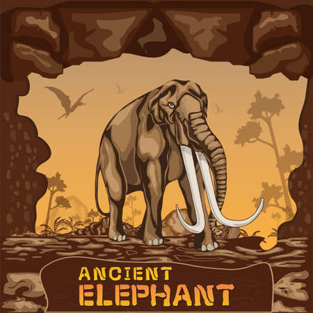 Ancient Elephant illustration Vector Conceptのイラスト素材