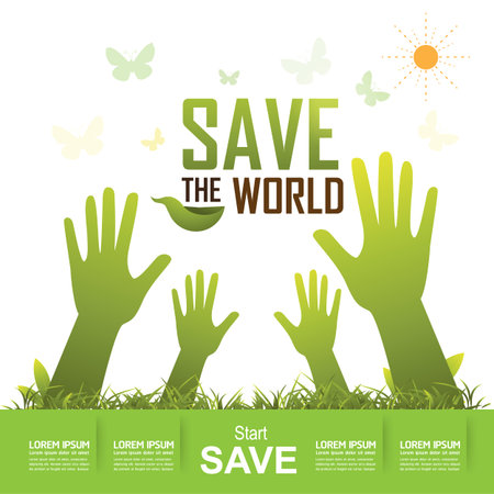 Save the World and Go Green Conceptのイラスト素材