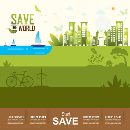 Ecology concept save the world vectorのイラスト素材