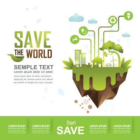 Ecology concept save the world vectorのイラスト素材