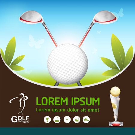 Golf Ball Vector Concept Golf Tournament Worldのイラスト素材