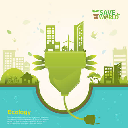 Ecology concept save world vectorのイラスト素材