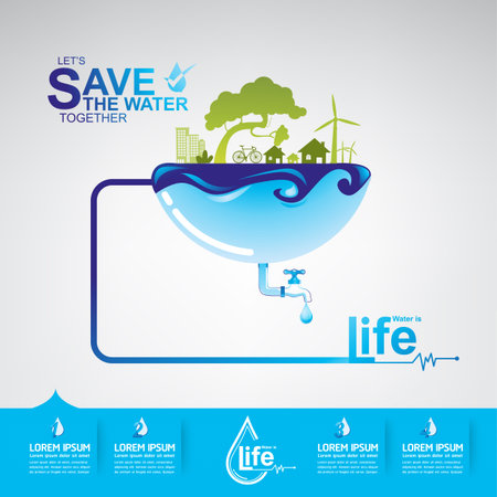 Save The Water Vectorのイラスト素材
