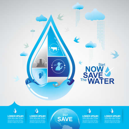 Save The Water Vectorのイラスト素材
