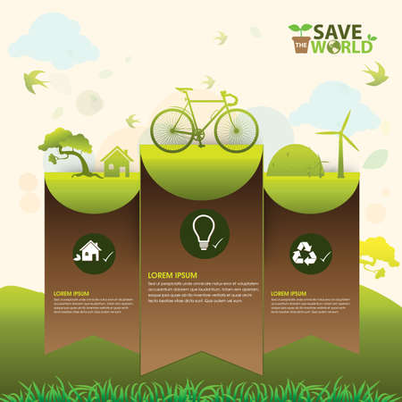 Save the World and Go Green Conceptのイラスト素材