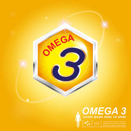 Omega Nutrition  Label Vector Conceptのイラスト素材