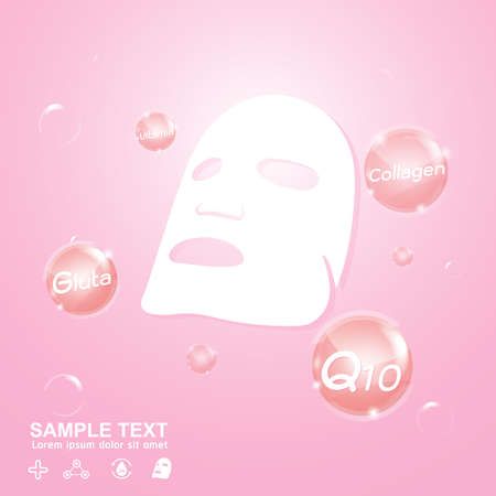 Collagen and Serum Skin Care Background Concept Cosmetic for Skin.のイラスト素材