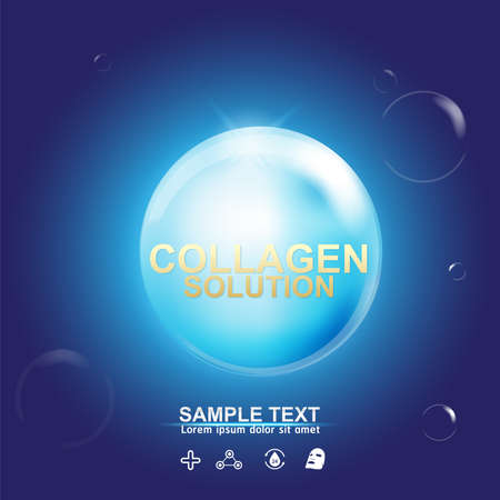 Collagen and Serum Skin Care Background Concept Cosmetic for Skin.のイラスト素材