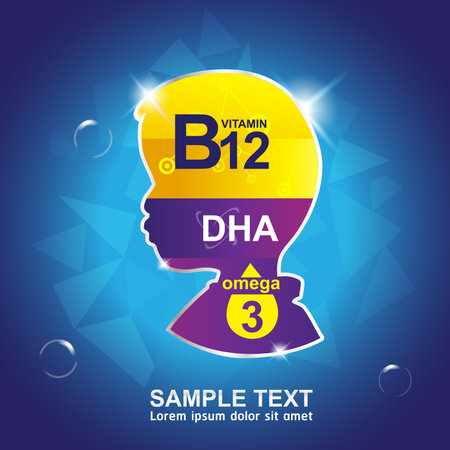 Kids Omega Calcium and Vitamin - Concept  Gold Kidsのイラスト素材