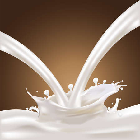 Milk, Yogurt Splashing Vector Conceptのイラスト素材