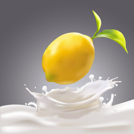 Milk, Yogurt Splashing Vector Conceptのイラスト素材
