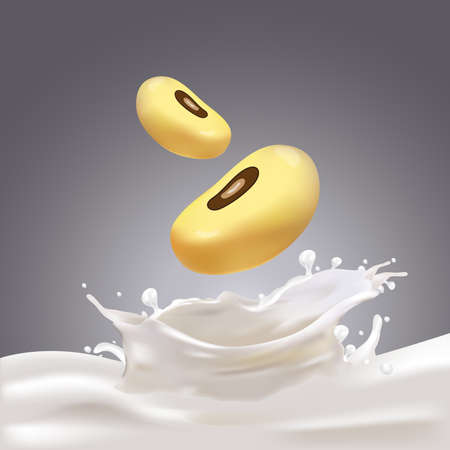 Milk, Yogurt Splashing Vector Conceptのイラスト素材