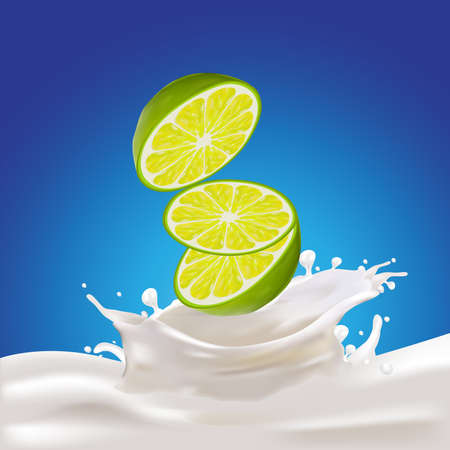 Milk, Yogurt Splashing Vector Conceptのイラスト素材