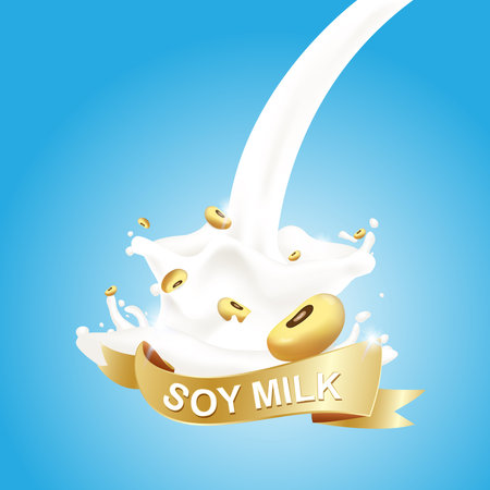 Milk, Yogurt Splashing Vector Conceptのイラスト素材