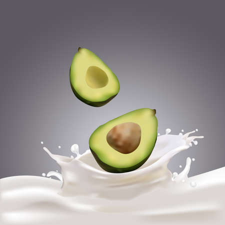 Milk, Yogurt Splashing Vector Conceptのイラスト素材