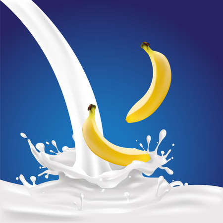 Milk, Yogurt Splashing Vector Conceptのイラスト素材