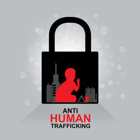 Stop Human Trafficking Vector Concept Human Saleのイラスト素材