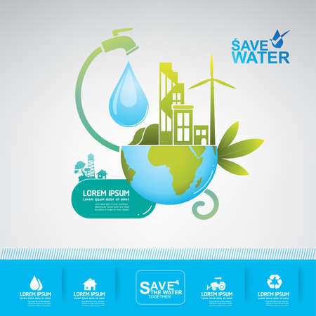 save water vector concept ecologyのイラスト素材