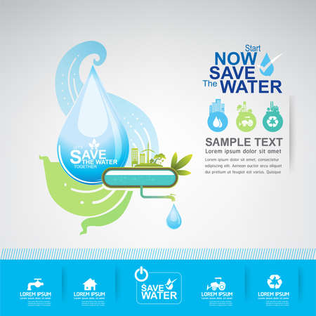 save water vector concept ecologyのイラスト素材