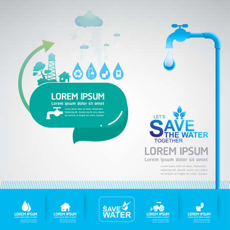 save water vector concept ecologyのイラスト素材