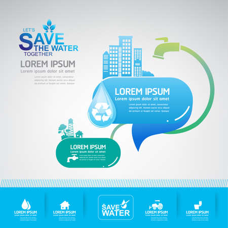 save water vector concept ecologyのイラスト素材