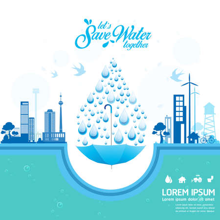 Save Water Vectorのイラスト素材