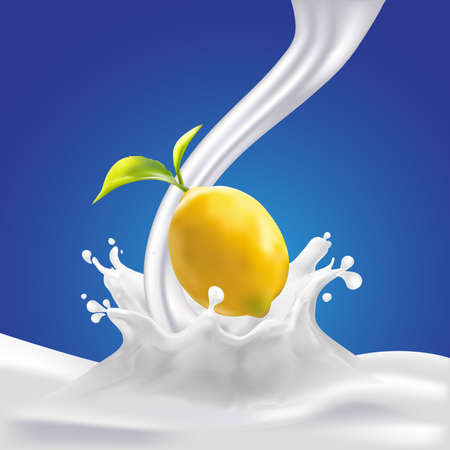 Milk, yogurt splashing vector conceptのイラスト素材