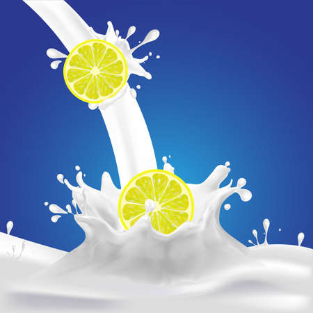 Milk, yogurt splashing vector conceptのイラスト素材