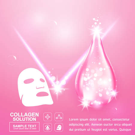 Collagen Serum Template, Concept Skin Careのイラスト素材