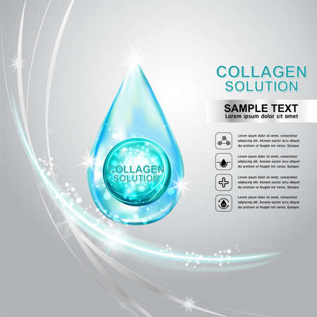 Collagen Serum Template, Concept Skin Careのイラスト素材