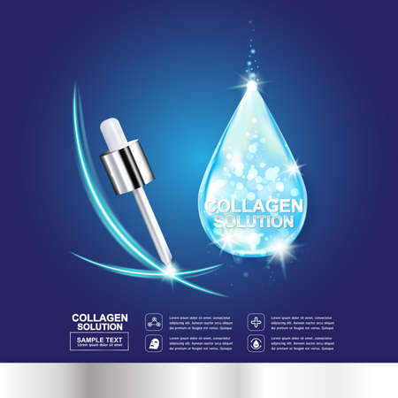 Collagen Serum Template, Concept Skin Careのイラスト素材
