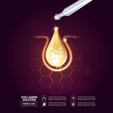 Collagen Serum Template, Concept Skin Careのイラスト素材