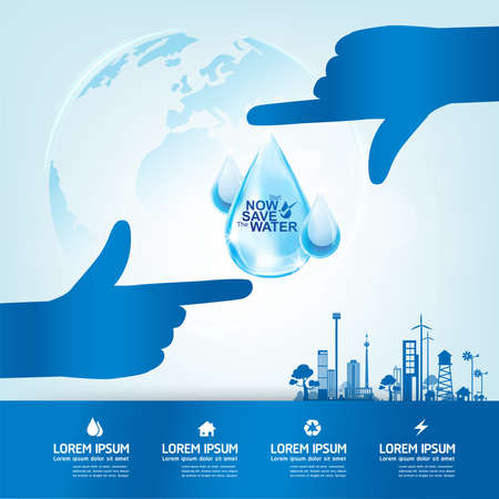 Save Water Vector Concept Save Life.のイラスト素材