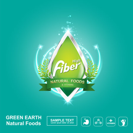 Fiber in Foods Concept Label Vectorのイラスト素材
