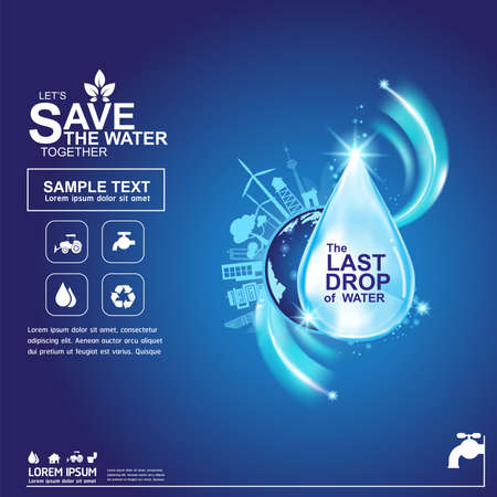 Save Water Vector Concept Save Life.のイラスト素材
