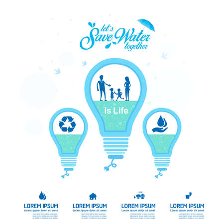 Save Water Vector Concept Save Life.のイラスト素材