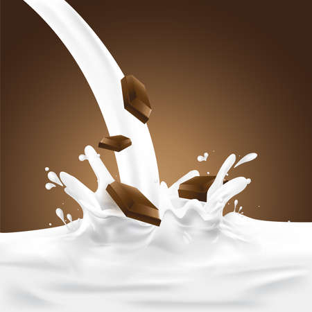 Milk, soy yogurt splashing vector conceptのイラスト素材