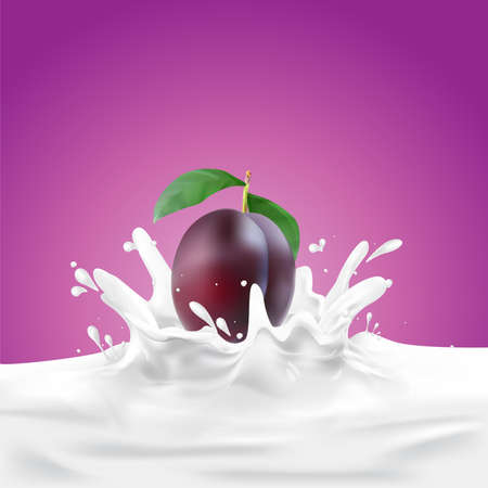 Milk, soy yogurt splashing vector conceptのイラスト素材