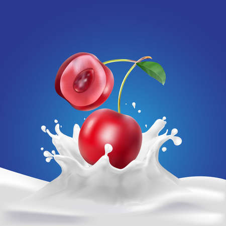 Milk, soy yogurt splashing vector conceptのイラスト素材