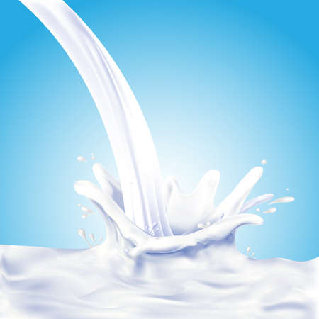 Milk, yogurt splashing vector conceptのイラスト素材