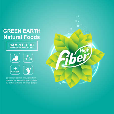 Fiber in Foods  and icon Vectorのイラスト素材