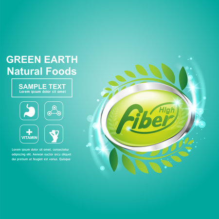 Fiber in Foods  and icon Vectorのイラスト素材