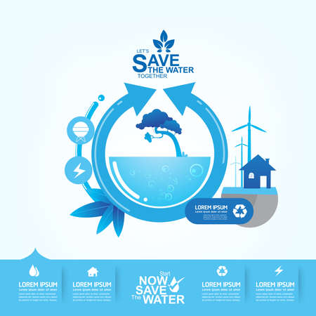 Save Water Vector Concept Savingのイラスト素材