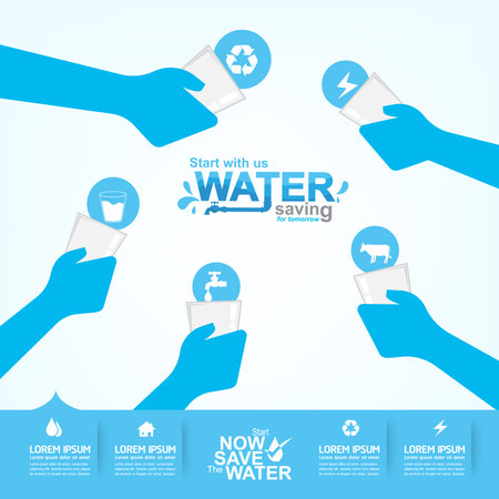 Save Water Vector Concept Savingのイラスト素材