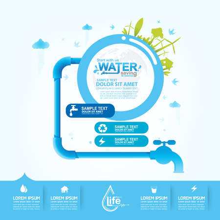Save Water Vector Concept Savingのイラスト素材
