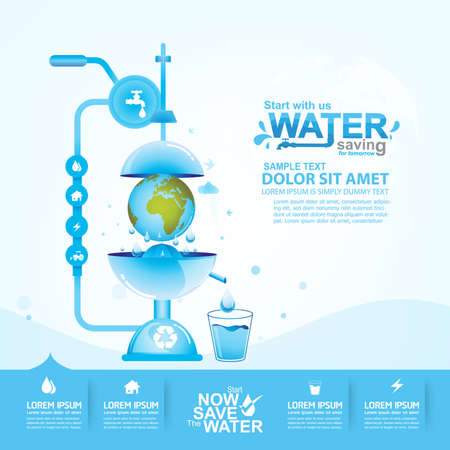 Save Water Vector Concept Savingのイラスト素材