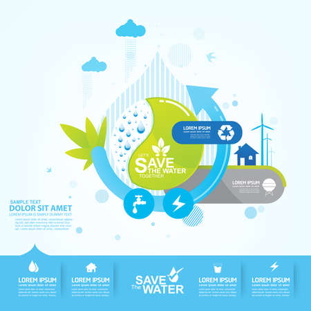 Save Water Vector Concept Savingのイラスト素材