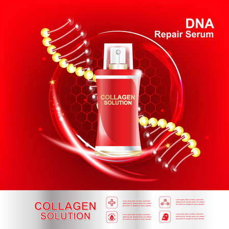 Collagen and Serum Skin Care Background Concept Cosmetic for Skin.のイラスト素材