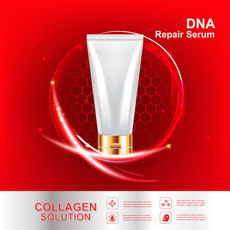 Collagen and Serum Skin Care Background Concept Cosmetic for Skin.のイラスト素材