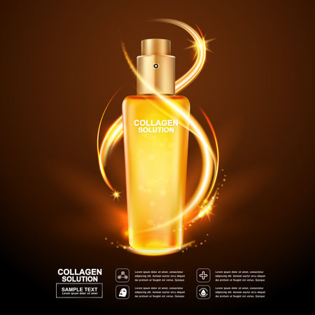Collagen and Serum Skin Care Background Concept Cosmetic for Skin.のイラスト素材
